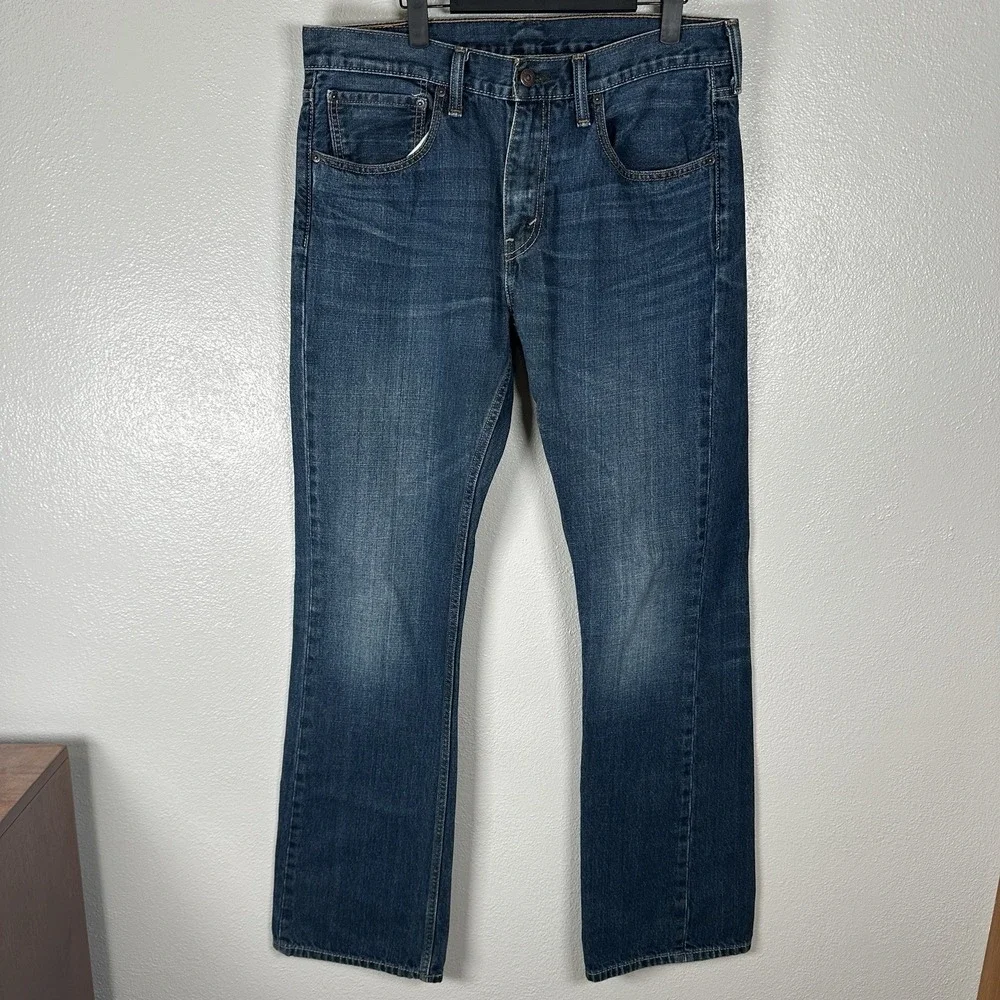 Levi's 527 Mens 34x34 Bootcut Jeans Blue Dark Medium Wash 5 Pockets Classic